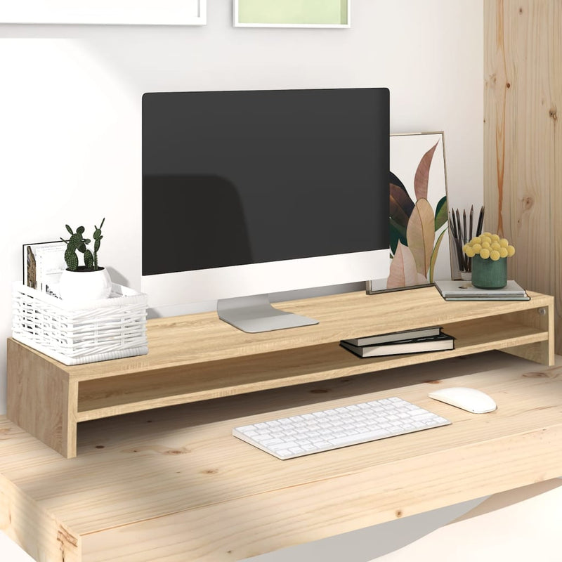 vidaXL sonoma tölgy színű szerelt fa monitorállvány 100 x 24 x 13 cm