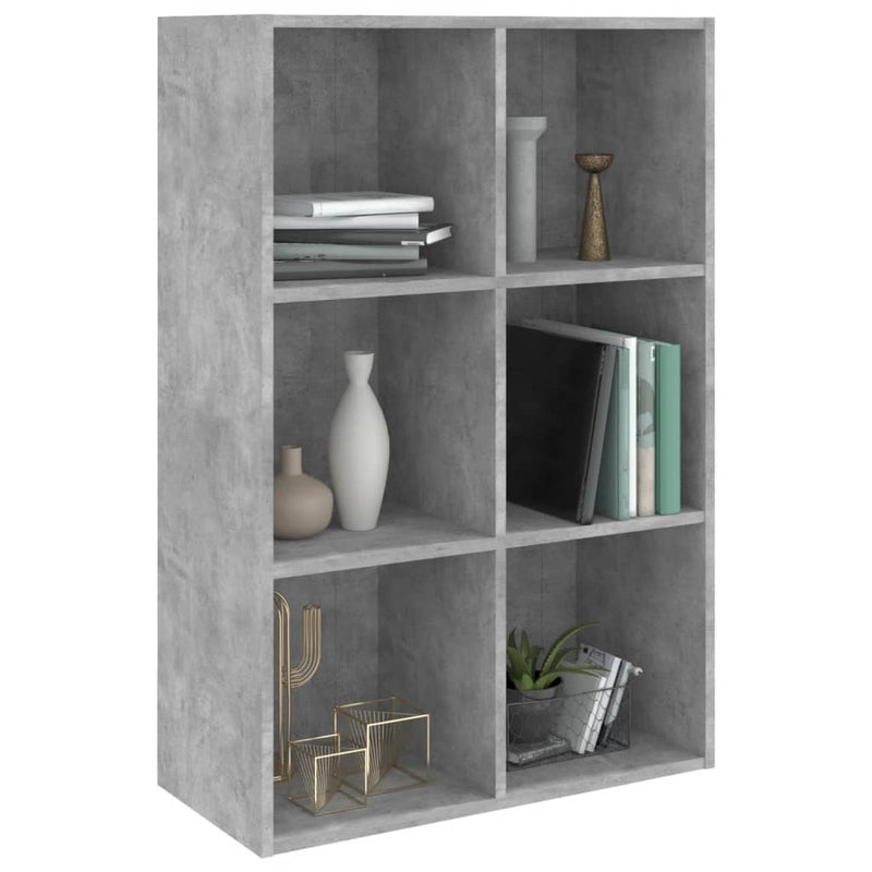 vidaXL betonszürke szerelt fa könyv-/tálalószekrény 66x30x98 cm