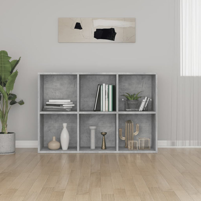 vidaXL betonszürke szerelt fa könyv-/tálalószekrény 66x30x98 cm
