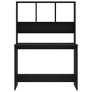 vidaXL fekete forgácslap íróasztal polcokkal 110 x 45 x 157 cm