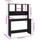 vidaXL fekete forgácslap íróasztal polcokkal 110 x 45 x 157 cm