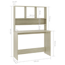 vidaXL Sonoma-tölgy forgácslap íróasztal polcokkal 110 x 45 x 157 cm