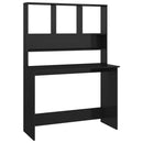 vidaXL magasfényű fekete forgácslap íróasztal polcokkal 110x45x157 cm