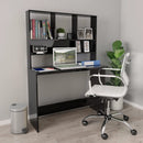vidaXL magasfényű fekete forgácslap íróasztal polcokkal 110x45x157 cm