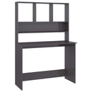 vidaXL magasfényű szürke forgácslap íróasztal polcokkal 110x45x157 cm