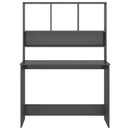 vidaXL magasfényű szürke forgácslap íróasztal polcokkal 110x45x157 cm