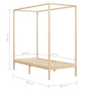 vidaXL tömör fenyőfa baldachinos ágykeret 100 x 200 cm