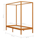 vidaXL mézbarna tömör fenyőfa baldachinos ágykeret 90 x 200 cm