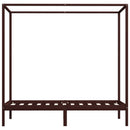vidaXL sötétbarna tömör fenyőfa baldachinos ágykeret 100 x 200 cm