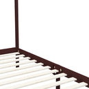 vidaXL sötétbarna tömör fenyőfa baldachinos ágykeret 100 x 200 cm