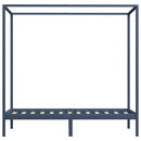 vidaXL szürke tömör fenyőfa baldachinos ágykeret 100 x 200 cm