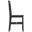 vidaXL 7-darabos sötétbarna fenyőfa étkezőgarnitúra