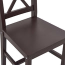 vidaXL 7-darabos sötétbarna fenyőfa étkezőgarnitúra