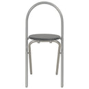 vidaXL 3 részes fekete MDF és acél összecsukható étkezőszett tárolóval