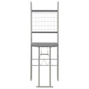 vidaXL 3 részes fekete MDF és acél összecsukható étkezőszett tárolóval