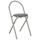 vidaXL 3 részes fekete MDF és acél összecsukható étkezőszett tárolóval