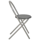 vidaXL 3 részes fekete MDF és acél összecsukható étkezőszett tárolóval