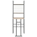 vidaXL 3 részes MDF és acél összecsukható étkezőszett tárolóval