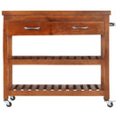 vidaXL tömör akácfa zsúrkocsi 100 x 48 x 89 cm