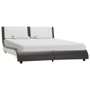 vidaXL szürke és fehér ágykeret LED-del matrac nélkül 120 x 190 cm
