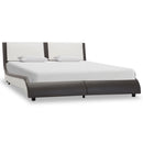 vidaXL szürke és fehér ágykeret LED-del matrac nélkül 120 x 190 cm