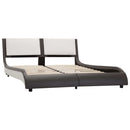 vidaXL szürke és fehér ágykeret LED-del matrac nélkül 120 x 190 cm