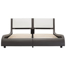 vidaXL szürke és fehér ágykeret LED-del matrac nélkül 120 x 190 cm