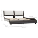 vidaXL szürke és fehér ágykeret LED-del matrac nélkül 120 x 190 cm