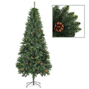 vidaXL zöld műfenyő fenyőtobozokkal 210 cm