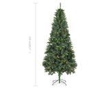 vidaXL zöld műfenyő fenyőtobozokkal 210 cm