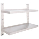 vidaXL kétszintes rozsdamentes acél falra szerelhető polc 100 x 30 cm