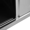 vidaXL rozsdamentes acél munkaasztal tolóajtókkal 100x50x(95-97) cm