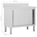 vidaXL rozsdamentes acél munkaasztal tolóajtókkal 100x50x(95-97) cm
