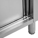 vidaXL rozsdamentes acél munkaasztal tolóajtókkal 120x50x(95-97) cm