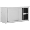 vidaXL rozsdamentes acél konyhai faliszekrény tolóajtókkal 90x40x50 cm