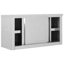 vidaXL rozsdamentes acél konyhai faliszekrény tolóajtókkal 90x40x50 cm