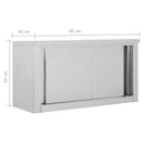vidaXL rozsdamentes acél konyhai faliszekrény tolóajtókkal 90x40x50 cm