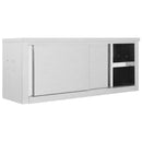 vidaXL rozsdamentes acél fali konyhaszekrény tolóajtókkal 120x40x50 cm