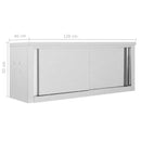 vidaXL rozsdamentes acél fali konyhaszekrény tolóajtókkal 120x40x50 cm