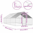 vidaXL kültéri horganyzott acél tyúkól 2,75 x 6 x 1,92 m