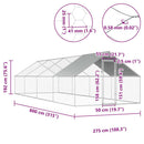vidaXL kültéri horganyzott acél tyúkól 2,75 x 8 x 1,92 m