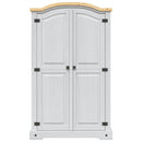 vidaXL 2 ajtós fehér Corona-stílusú mexikói fenyő ruhásszekrény