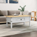 vidaXL fehér Corona-stílusú mexikói fenyő dohányzóasztal 100x55x44 cm