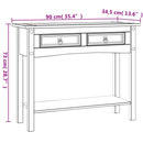 vidaXL fehér Corona-stílusú mexikói fenyő tálalóasztal 90x34,5x73 cm