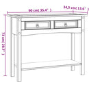 vidaXL fehér Corona-stílusú mexikói fenyő tálalóasztal 90x34,5x73 cm