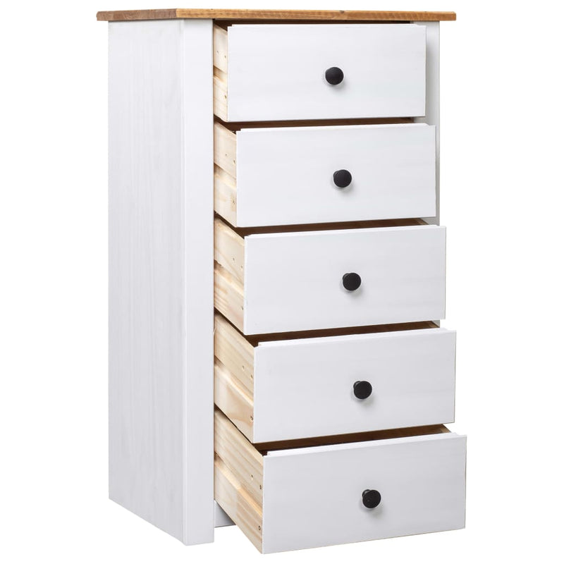 vidaXL fehér panama stílusú fenyőfa tálalószekrény 46 x 40 x 89 cm