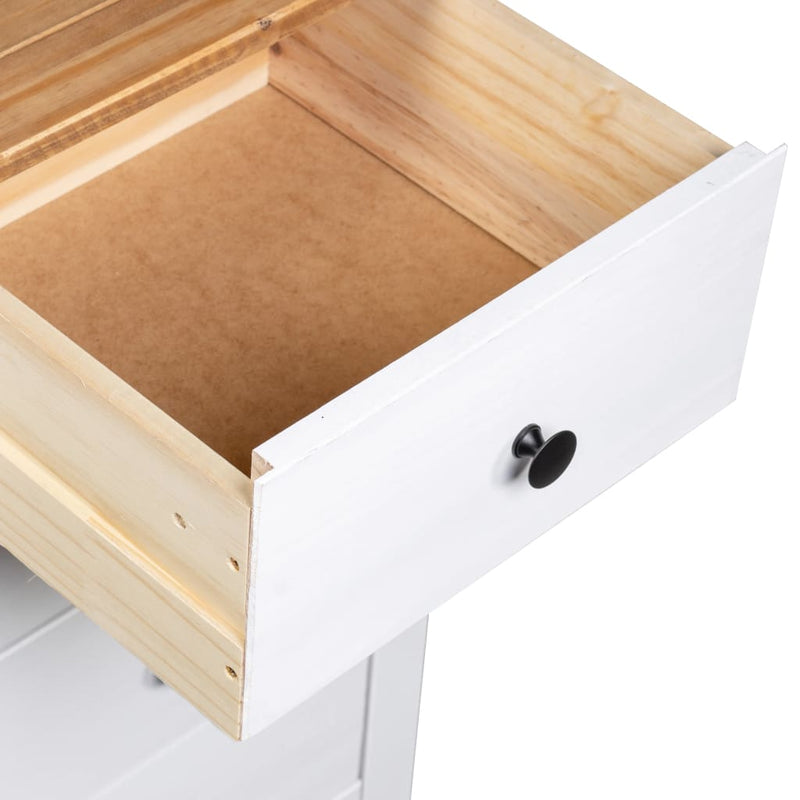 vidaXL fehér panama stílusú fenyőfa tálalószekrény 46 x 40 x 89 cm