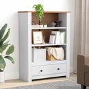 vidaXL fehér panama stílusú tömör fenyőfa könyvespolc 80 x 35 x 110 cm