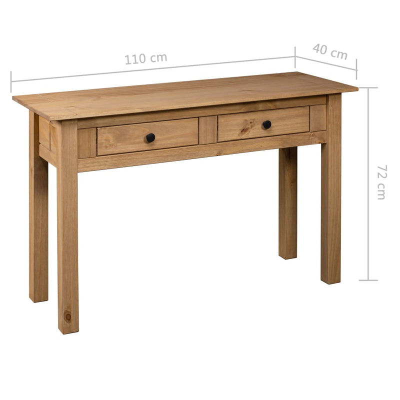 vidaXL tömör fenyőfa panama konzolasztal 110 x 40 x 72 cm