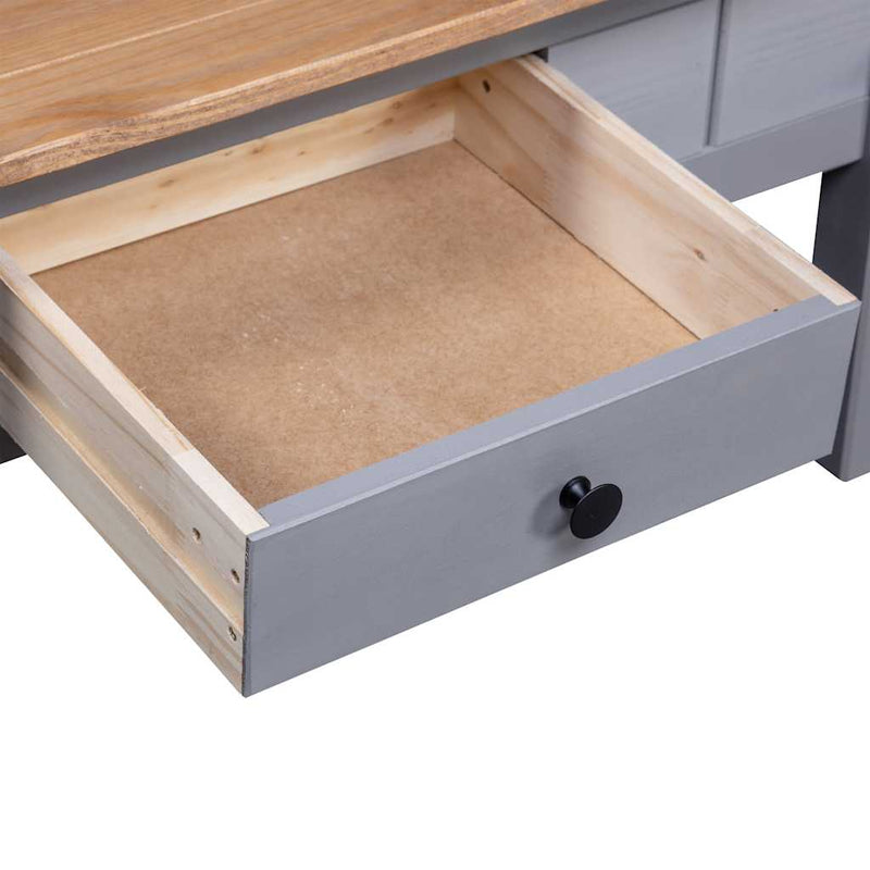 vidaXL szürke tömör fenyőfa panama dohányzóasztal 100 x 60 x 43,5 cm